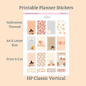 Halloween Printable Planner Stickers HP Classic Vertical