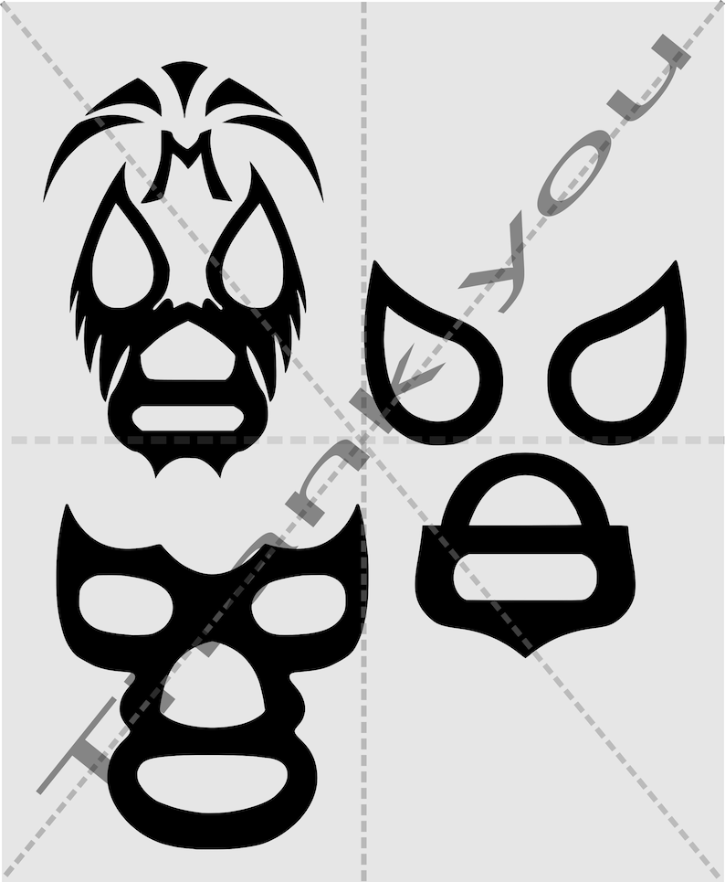 lucha-libre-masks-templates-bundle-png-file-etsy