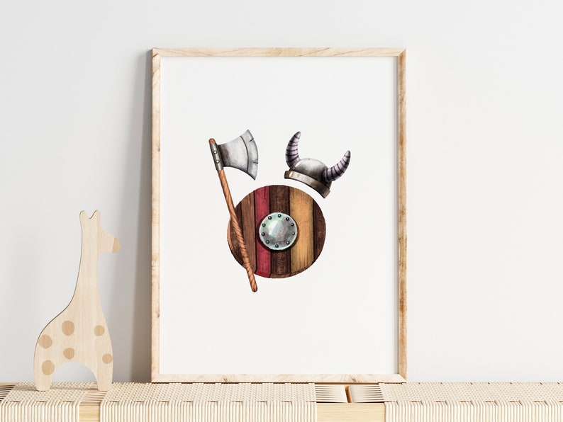 VIKING NURSERY DECOR, Printable Set of 4, Baby Nursery, Toddler Room