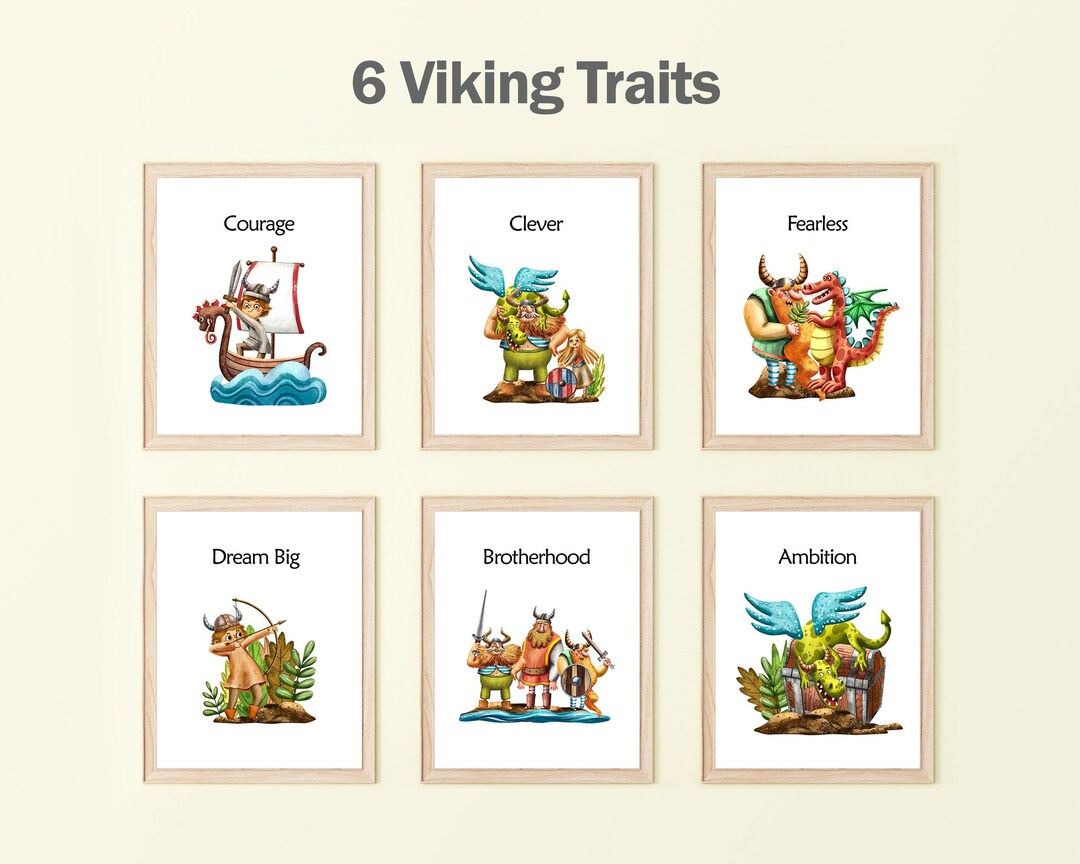 VIKING NURSERY DECOR Printable Set of 6 Baby Nursery Etsy