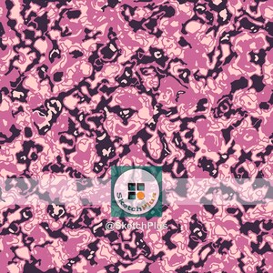 Pink Camouflage Seamless Pattern: Texture Cutout Colored-Pencil Camo (Digital Download, JPEG & PNG Files, Commercial Use)