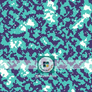 Mint Green Camo Seamless Pattern: High-Pass Texture, Commercial Use Digital Paper (JPG & PNG Files)