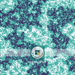 Mint Green Camouflage Sponge Effect Seamless Texture Patterns Digital Download JPEG & PNG Files Commercial Use Camo