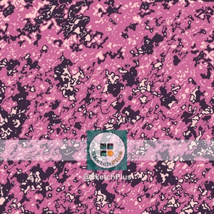 Pink Camouflage Seamless Pattern: Camo Twice-Colored-Pencil Texture (Digital Download, JPEG & PNG Files, Commercial Use)