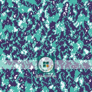 Mint Green Camouflage Seamless Texture Patterns Rough Pastels Colored Pencil Digital Download JPEG & PNG Files Commercial Use Camo