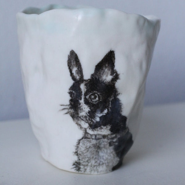 Dog-mizable Portrait tea cup - Handmade Porcelain cup - cup with illustration of your dog - perfect gift for dog dad - dog dad gift