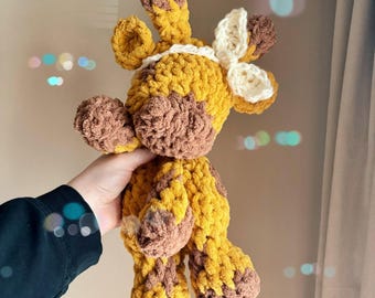 Handmade Crochet Giraffe Plush: Soft Amigurumi Nursery Decor