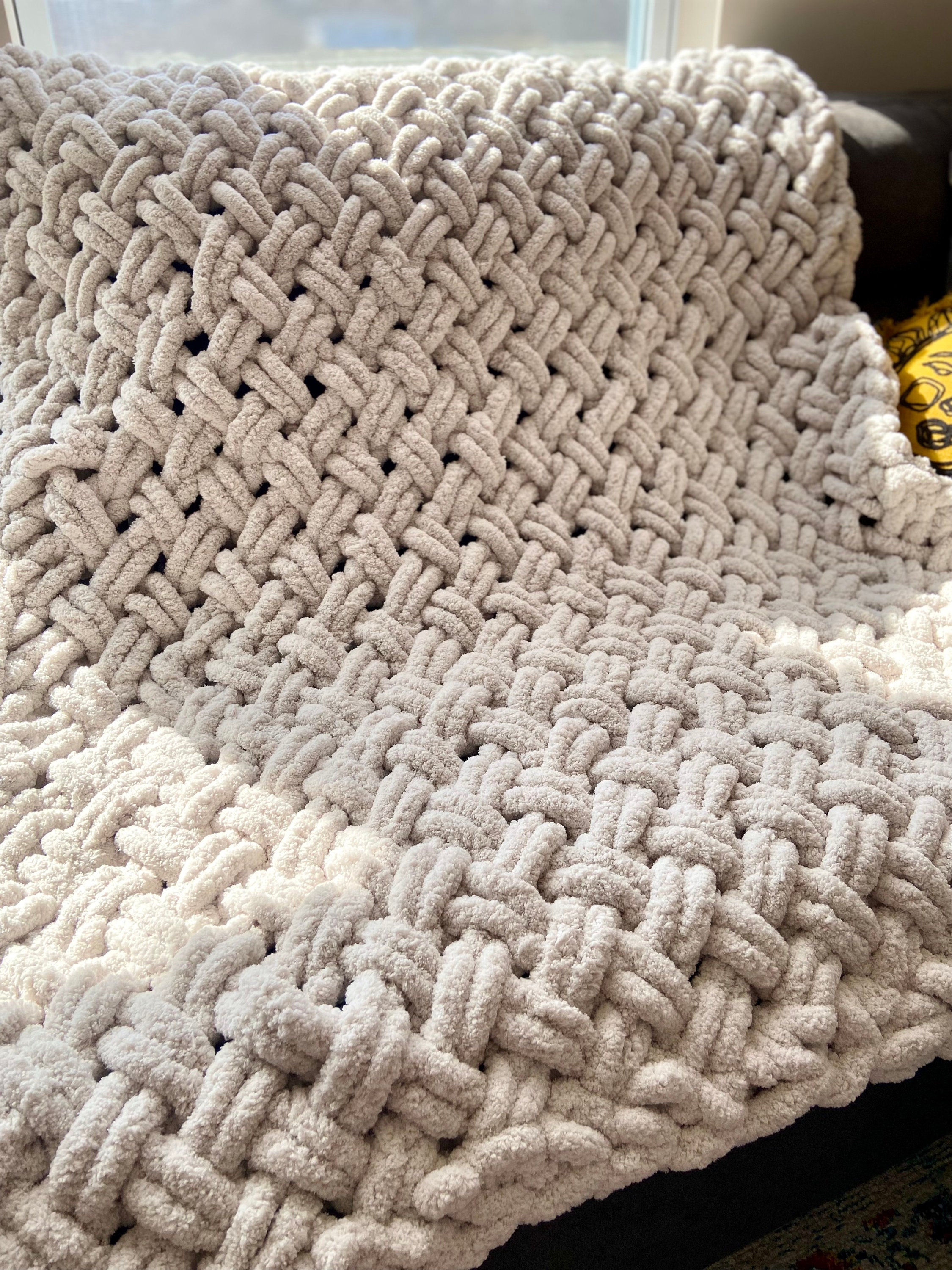 Cozy Criss Cross Stitch Chunky Knit Throw: Textured Basket Weave ...