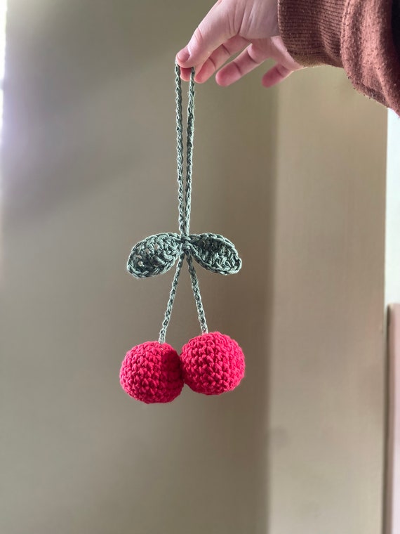 HEMOTON Maiglöckchen Spiegelanhänger – Gehäkelte Auto-Deko Für Den Rückspiegel (Rosa)