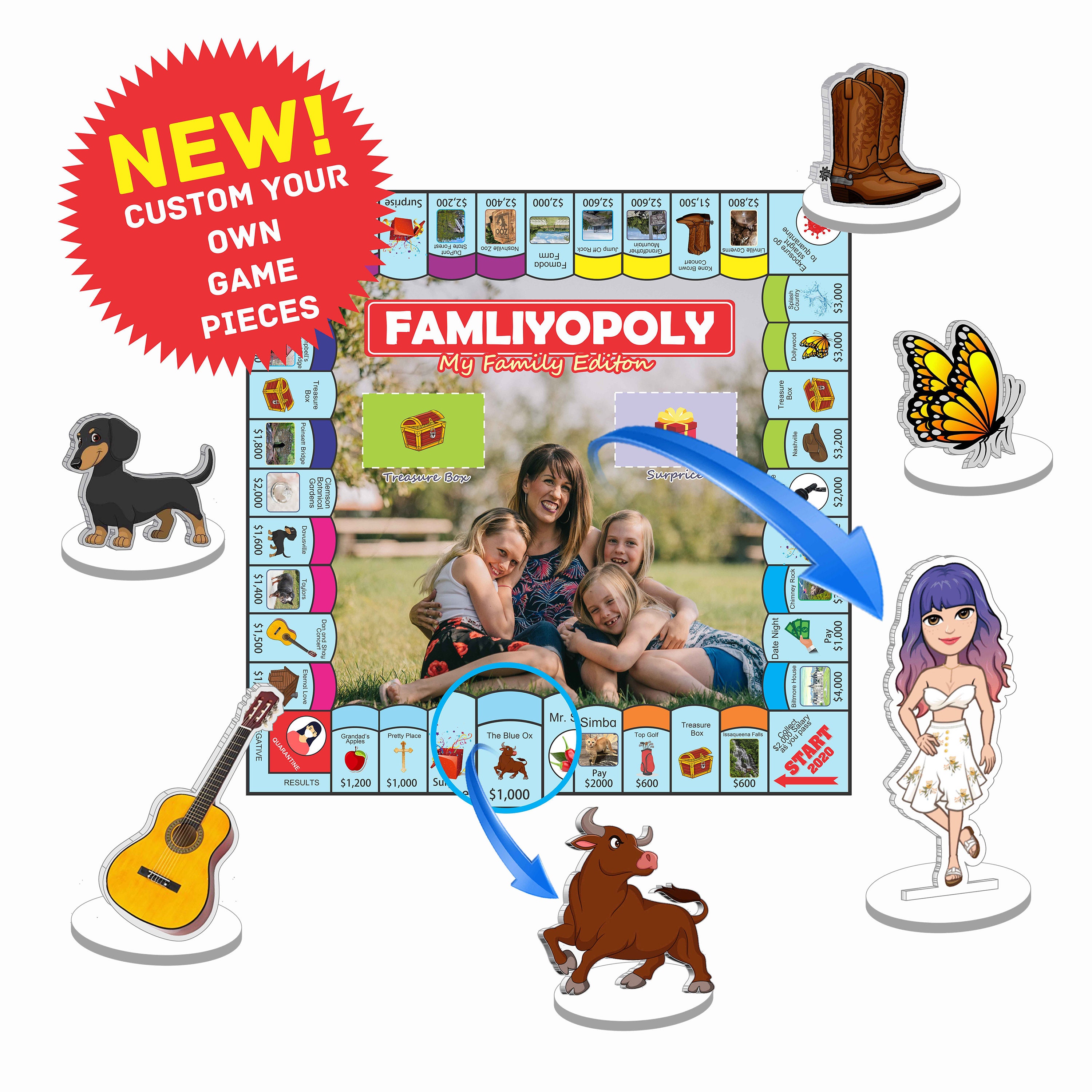 Custompoly Game Board, Custom Game Board, Game Board, Personalized