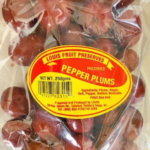 Red Pepper Plums 250g / Trini Snack / Plums / Preserve