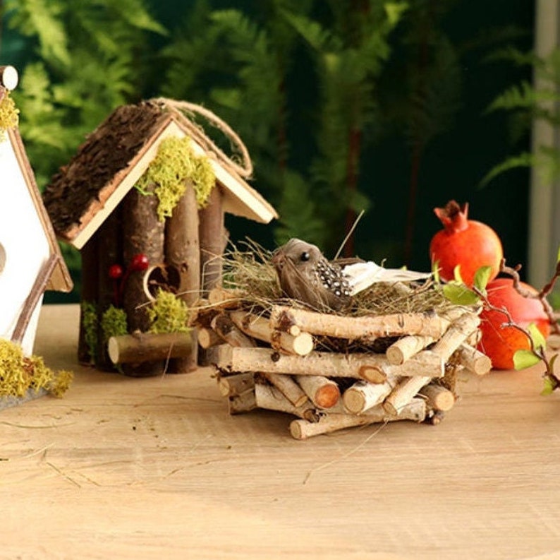 Wooden Hanging Bird Nest Bird Feeder Bird Box Garden Etsy