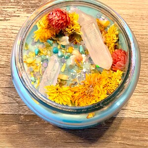 Happiness and joy intention candle/ritual candle/ healing crystals/good vibes
