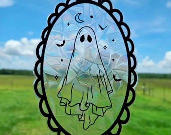 Spooky Floating Ghost Window Cling / Creepy Cute Goth Room Decor