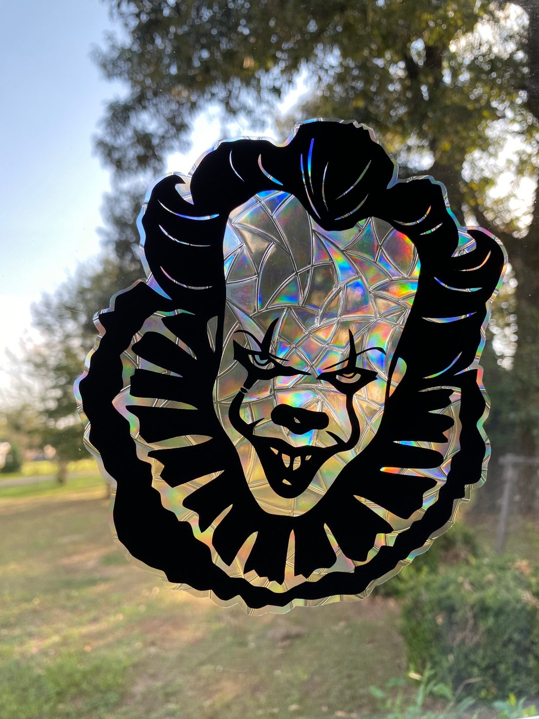 Pennywise Suncatcher / Window Cling / Horror Movies / It the Etsy