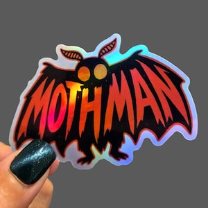 Holographic Mothman Sticker / Waterproof Tumbler Cup Decal / Emo Goth / Cryptid Decal