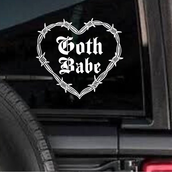 Goth Babe Car Sticker / Barbed Wire Heart Car Sticker / Goth Girlie Car Sticker / Goth Car Sticker / Y2K Car Stickers