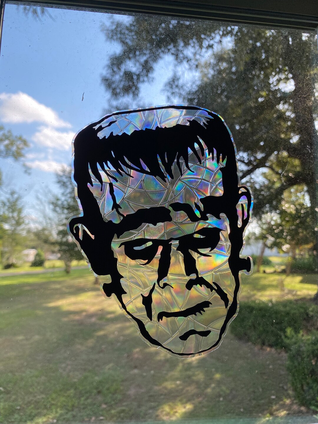 Frankenstein Suncatcher / Classic Horror Movies / Non Adhesive / Window