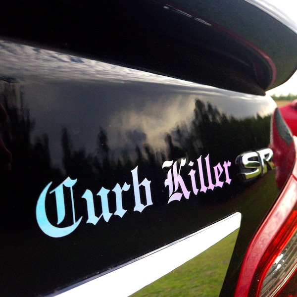 Curb Killer Sticker / Funny Car Sticker / Hot Girls Hit Curbs / Cute Car Stickers / Goth Car Sticker / Girlie Pop / Curb Killer