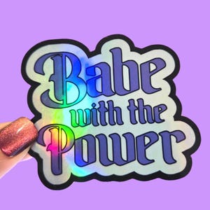 Babe with the Power Holographic Sticker / Labyrinth Movie 1986 / Waterproof Tumbler Cup Sticker / David Bowie image 1