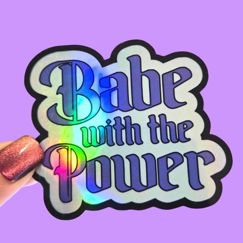 Babe with the Power Holographic Sticker / Labyrinth Movie 1986 / Waterproof Tumbler Cup Sticker / David Bowie image 1