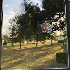 Niedliche Mini Sterne Suncatcher Aufkleber / Kawaii Sterne Aufkleber / Schiebedach Suncatcher / Kawaii Sterne / Regenbogen Brite Stern Sticker