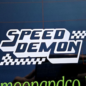 Speed Demon Racing Sticker / Alt Car Sticker / Emo Car Sticker / Speed Racing Sticker / I Wanna Go Fast Sticker / Racing Car Sticker