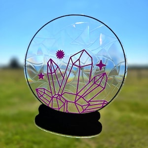 Magic Crystal Ball Suncatcher Window Cling / Witchy Room Decor / Cute Halloween Decor / Halloween Window Cling / Witchy Halloween Decor