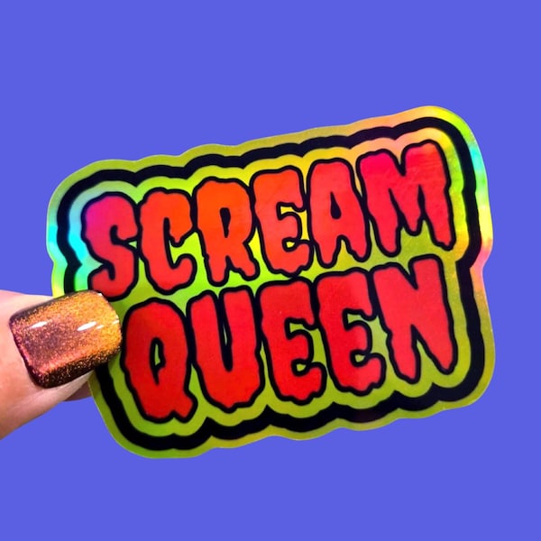 Scream Queen Holographic Sticker / Waterproof Cup Decal