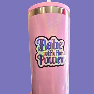 Babe with the Power Holographic Sticker / Labyrinth Movie 1986 / Waterproof Tumbler Cup Sticker / David Bowie image 2