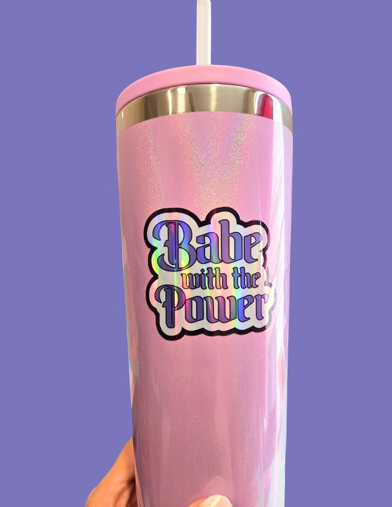 Babe with the Power Holographic Sticker / Labyrinth Movie 1986 / Waterproof Tumbler Cup Sticker / David Bowie image 2
