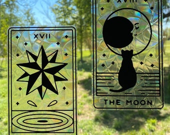 Tarot Card Suncatcher Window Cling / Celestial Suncatcher / Witchy Room Decor / Whimsigoth Room Decor / Witchy Halloween Decor / Whimsical