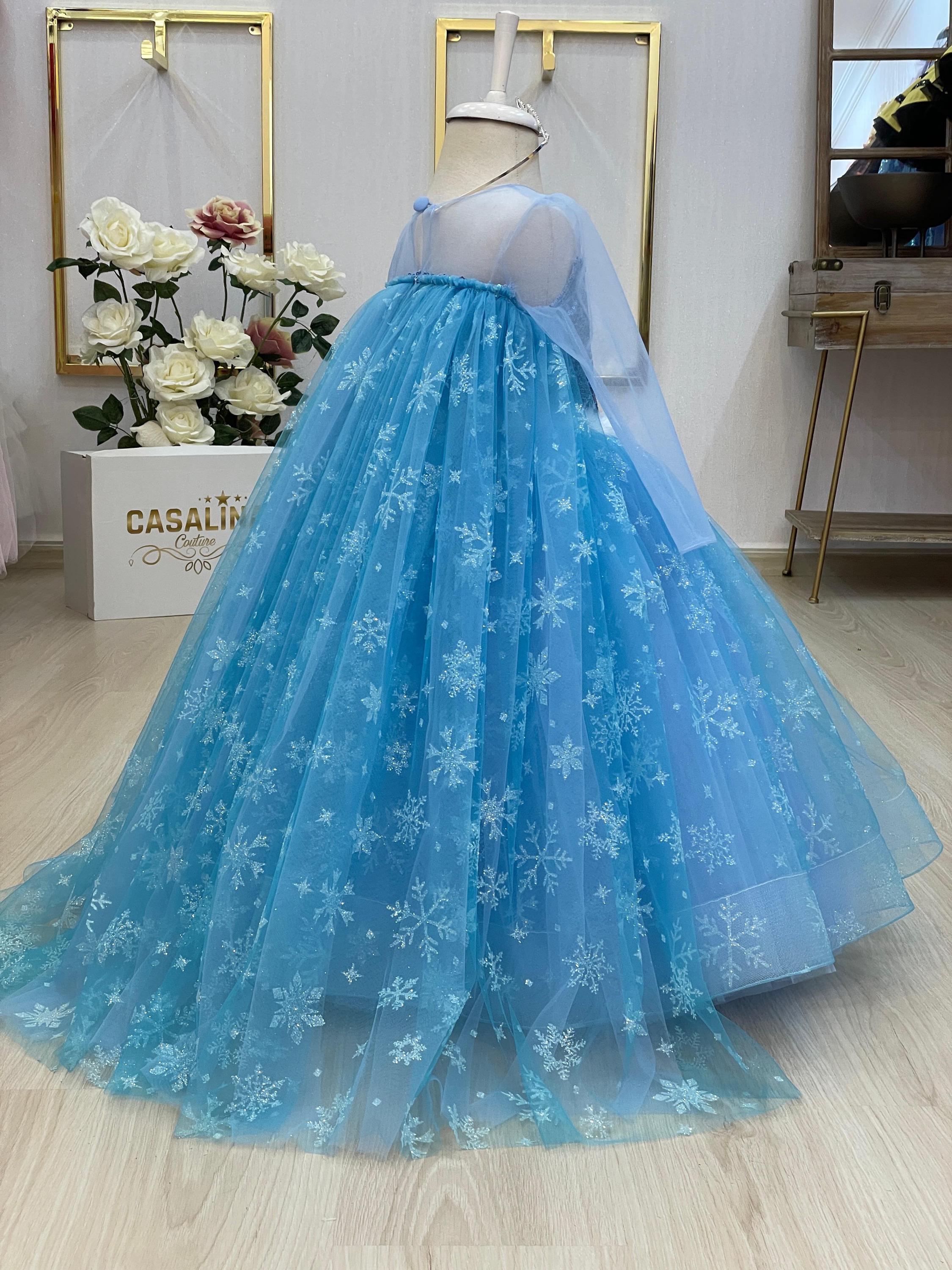 elsa blue dress Lauren Elaine Snow Queen Princess Dress Snow Queen Blue (Pictured- SOLD OUT) / 3 Toddler