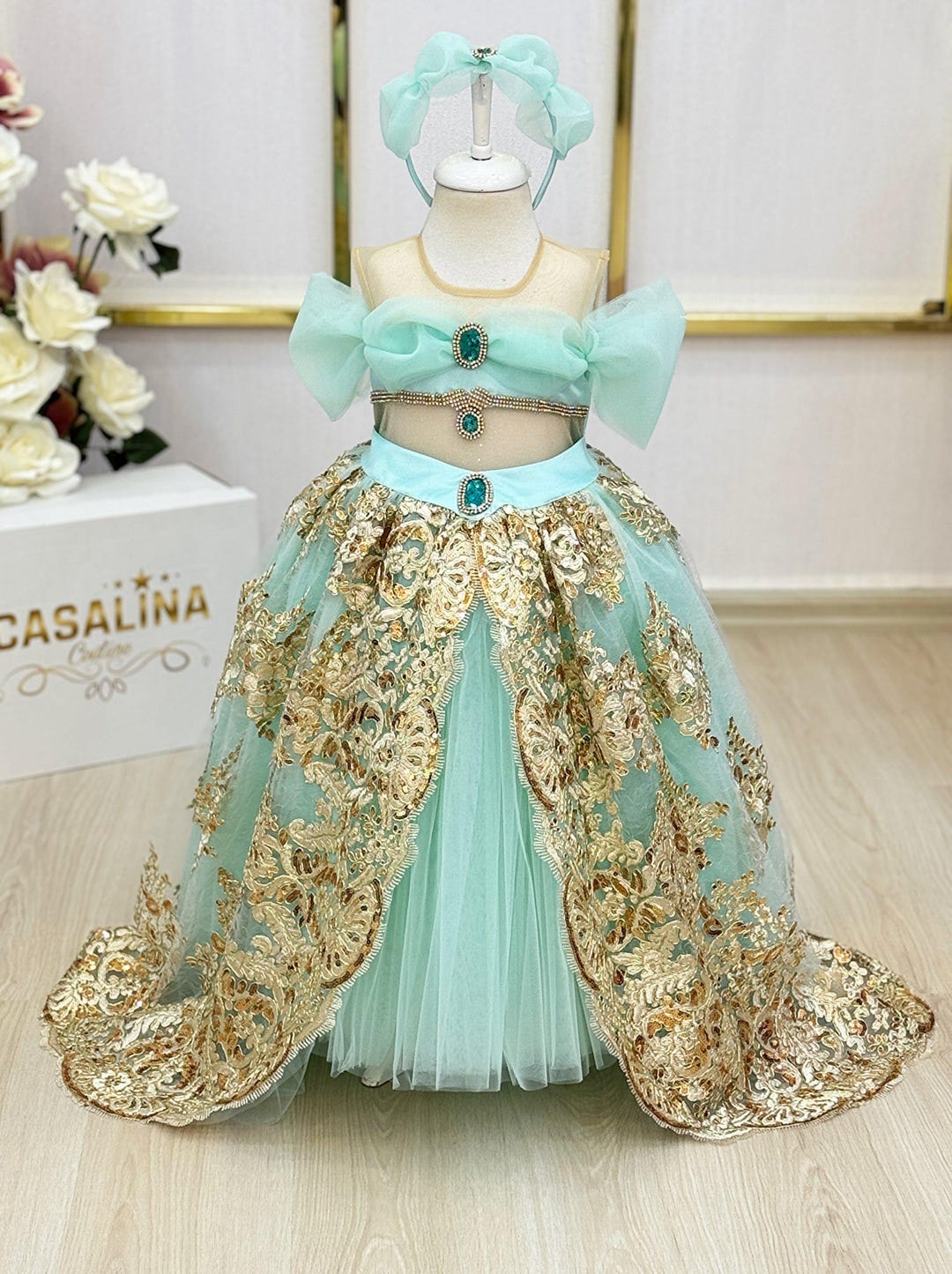 Princess Jasmine Dress | Aladdin Theme Costume | Baby Girl Dress | Princess  Jasmine Costume | Ball Gown for Flower Girl - Etsy Israel