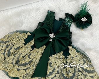 Maya Dress Emerald. Emerald Sequined Flower Girl Dress. Glittery Baby Girl Dress 1st Birthday. Emerald Baby Girl Dress. Toddler Dress