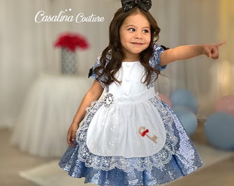 Vestido Vestido de niña de Alicia, vestido de cumpleañera