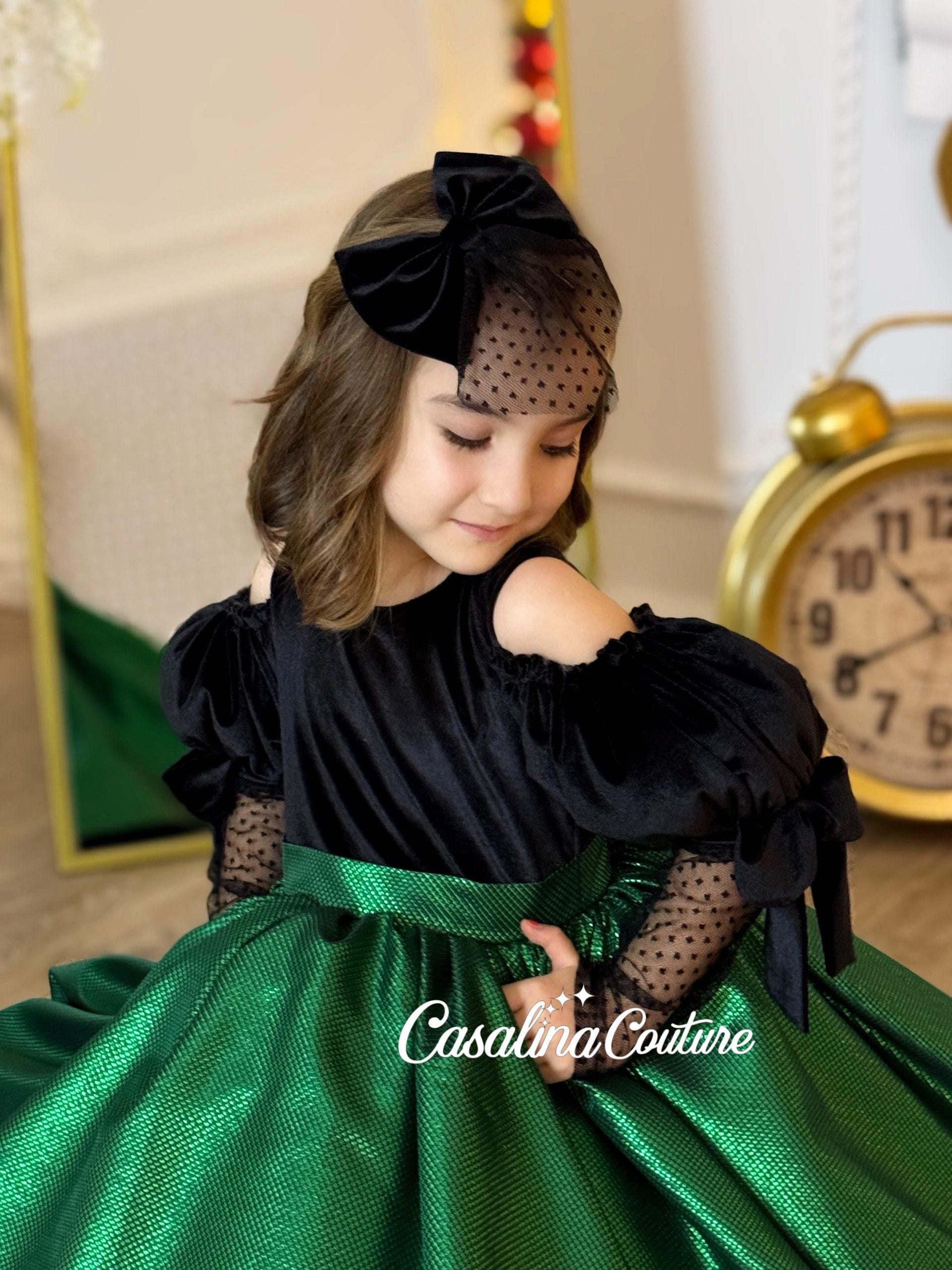 slim fit dress slacks Carriage Boutique Green Velvet Short Sleeve Baby & Toddler Girl Dress main image 0