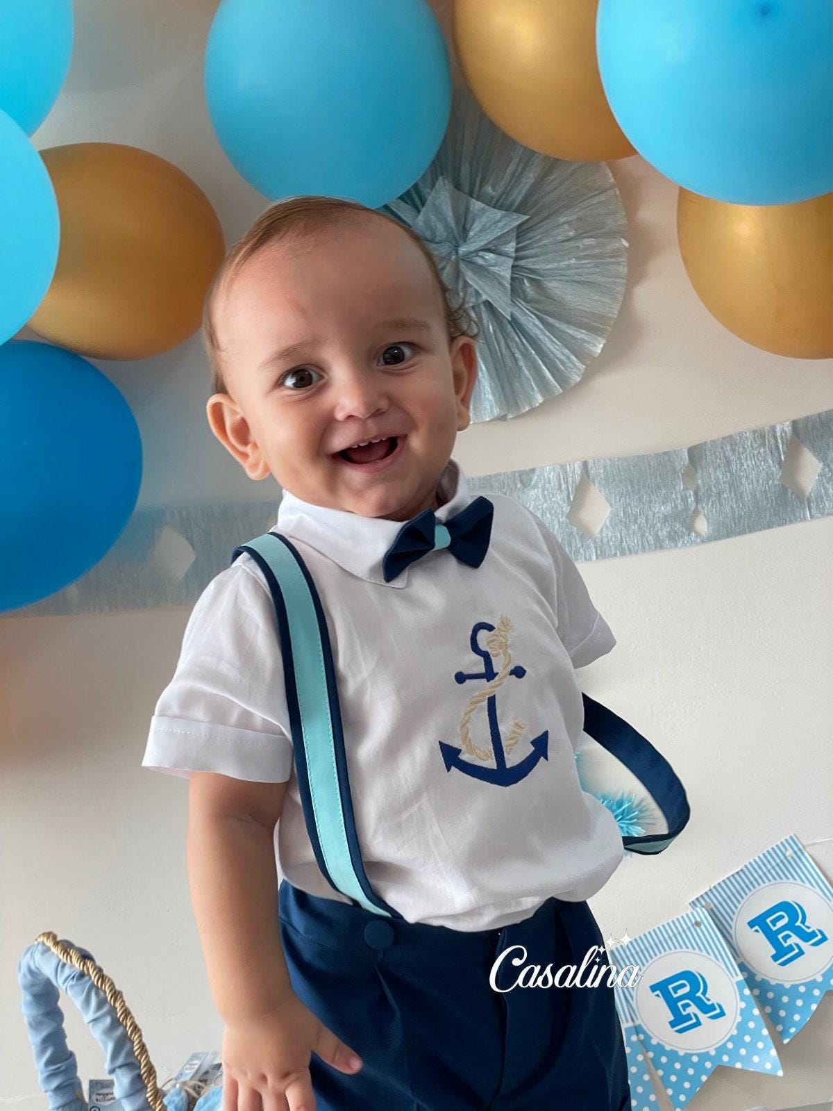 Sailor Suit. Baby Boy Suit, Baby Tuxedo, Dress, Birthday Short Dress With Sailor Theme