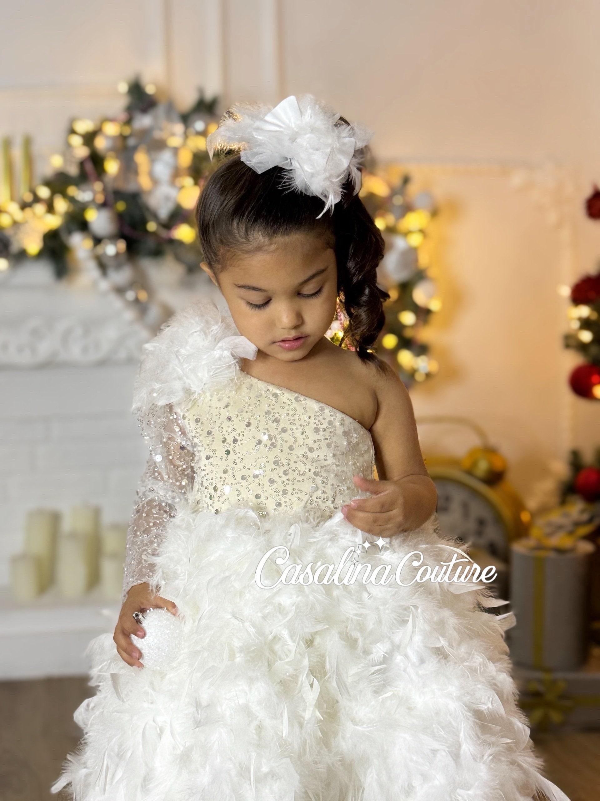 open lace back dress One Shoulder Dress with Oversized Ribbon Small / Ivory