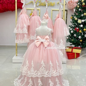 Bianca dress pink/Pink Birthday Tutu Dress/Girl&#39;s Birthday Dress/Birthday Outfit/Pink baby girls dress/girls lace dress/pink lace dress