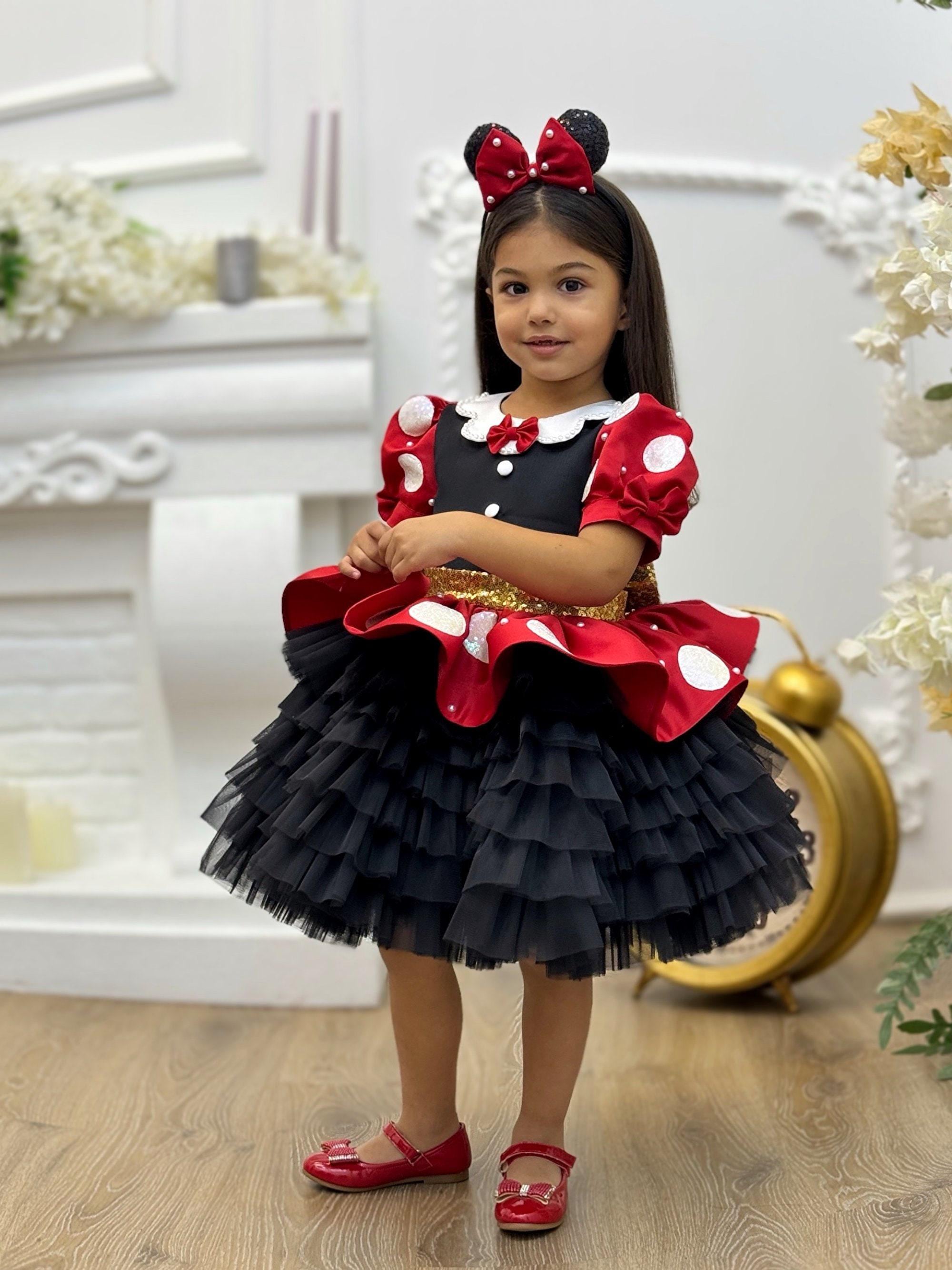 strapless open back dress Miss Mouse Polka Dot Dress