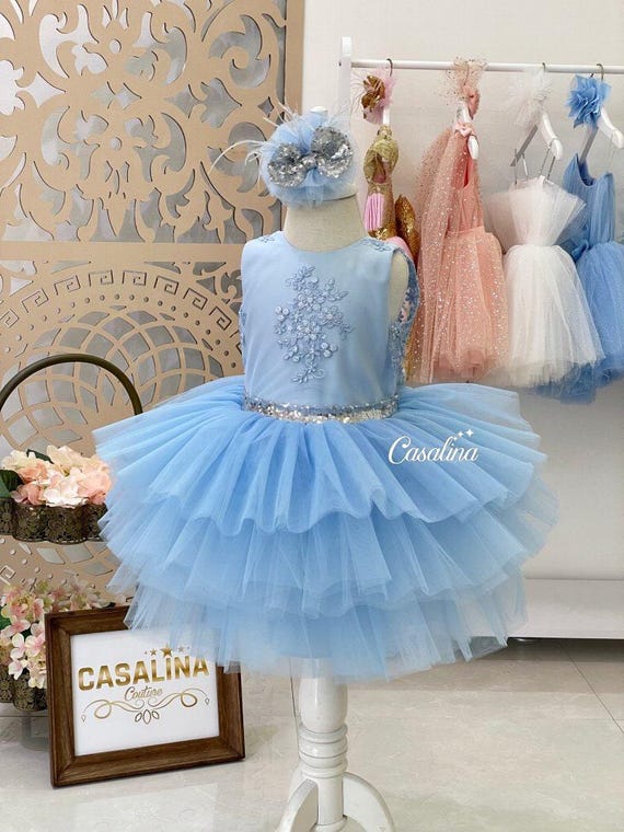Bella Dress Blue-silver. Blue Silver Glitter Baby Girl Dress, Blue Lace  Girl Dress, Blue Silver Birthday Outfit, Silver Toddler Dress - Etsy Israel