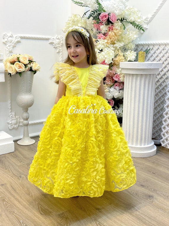 Daisy Asel Dress. Princess Dress. Yellow Dress for Toddler