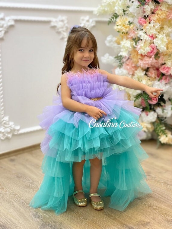 Ensemble robe tutu et son bandeau 0 à 5 ans modèle turquoise