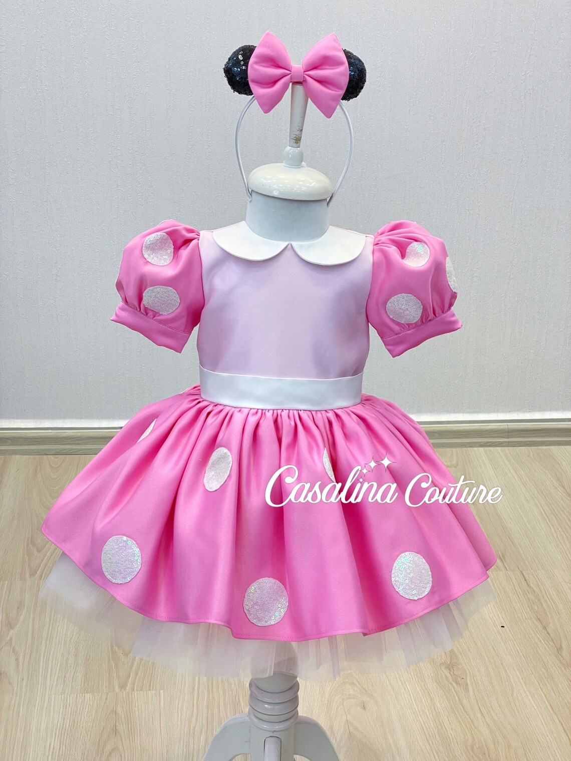 Minnie Dress Pink White. Minnie Mouse Birthday Pink Costume. - Etsy