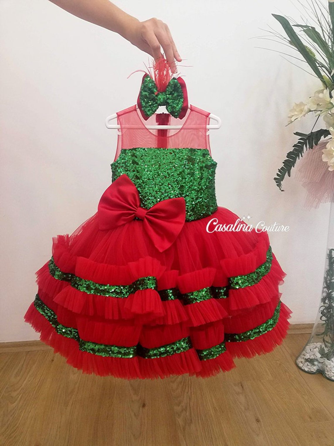 Arianna Holiday Dress Red Christmas Dress Sequined Dress Etsy