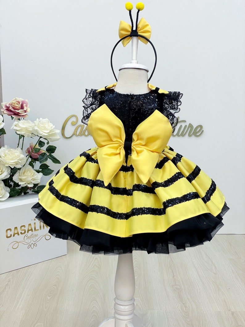 Bee Dress. Baby Girl Dress for Bee Birthday. Bee Costume. Etsy