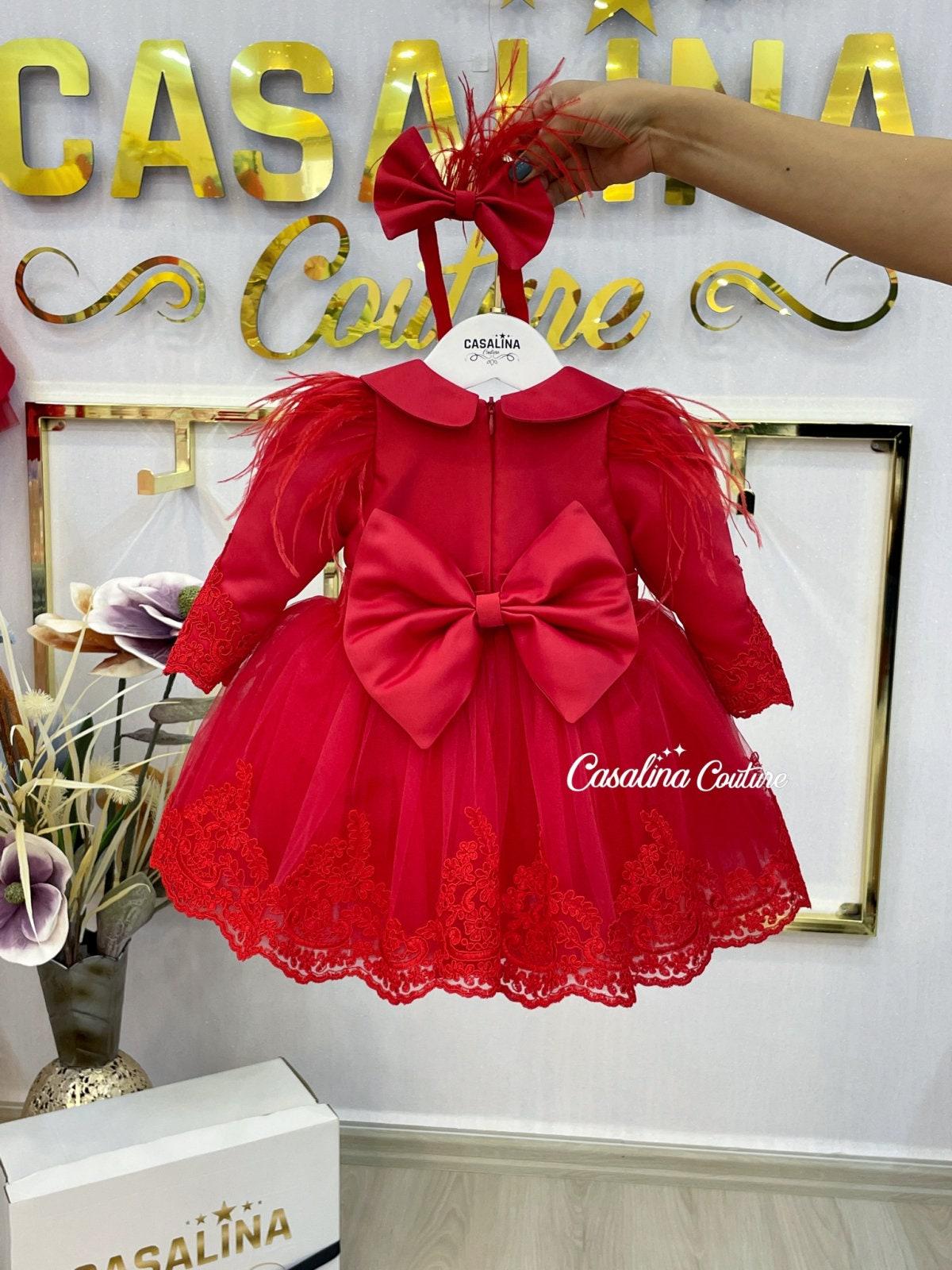 FYMNSI Vestito 1° Compleanno Neonata Con Fiocco Di Neve – Maniche Lunghe, Fascia In Tulle, Per Autunno/inverno (9-18 Mesi)