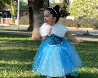 Vestido Frozen vs 2, traje de Elsa para niña, disfraz de Frozen, vestido de fiesta de cumpleaños de Frozen, disfraz brillante de Frozen, princesa hinchada