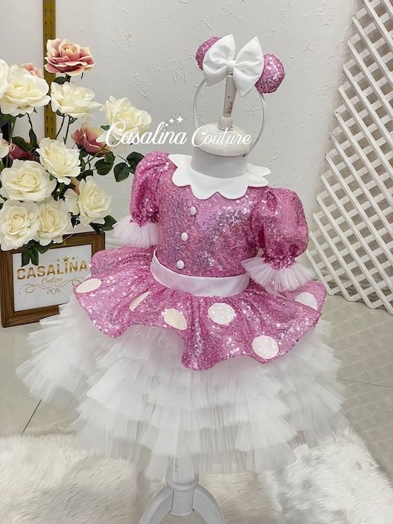 Minnie Sequin Dress Pink Minnie Costume Toddler Minnie - Etsy